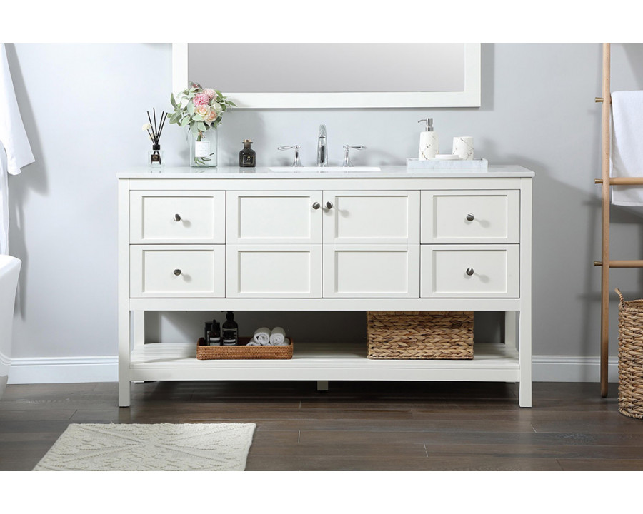 Elegant Bathroom Vanity - White (VF16460WH)