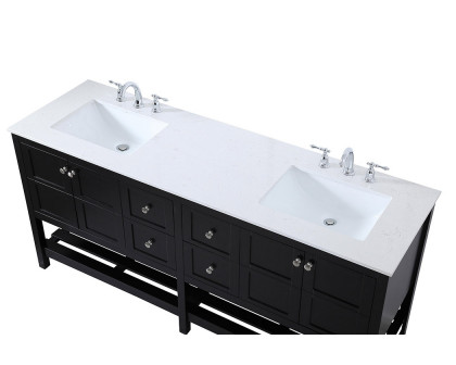 Elegant Bathroom Vanity - Black, L 72" (VF16472DBK)