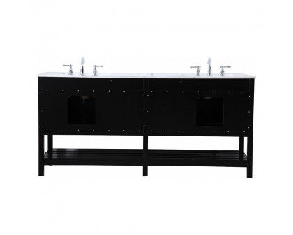 Elegant Bathroom Vanity - Black, L 72" (VF16472DBK)