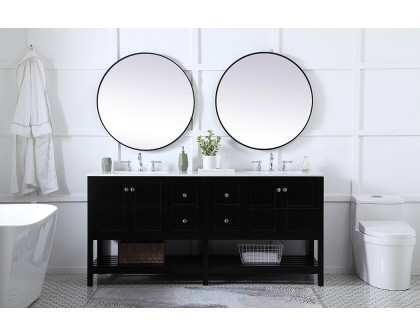 Elegant Bathroom Vanity - Black, L 72" (VF16472DBK)