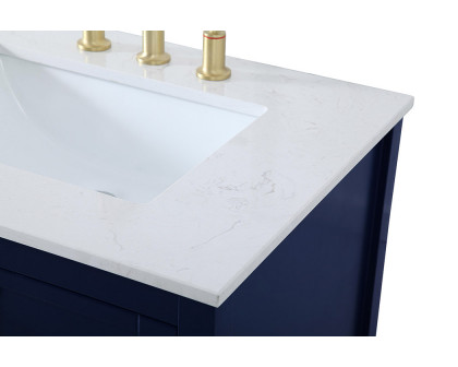 Elegant Bathroom Vanity - Blue, L 72" (VF16472DBL)