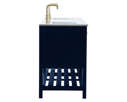 Elegant Bathroom Vanity - Blue, L 72" (VF16472DBL)