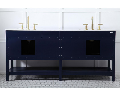 Elegant Bathroom Vanity - Blue, L 72" (VF16472DBL)