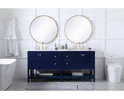 Elegant Bathroom Vanity - Blue, L 72" (VF16472DBL)