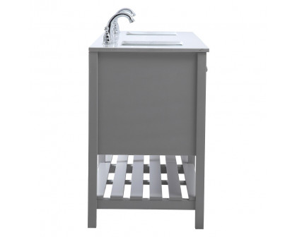 Elegant Bathroom Vanity - Gray, L 72" (VF16472DGR)