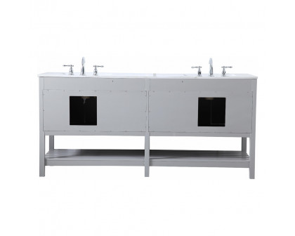 Elegant Bathroom Vanity - Gray, L 72" (VF16472DGR)