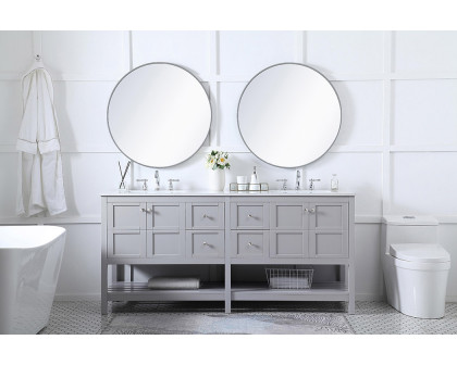 Elegant Bathroom Vanity - Gray, L 72" (VF16472DGR)