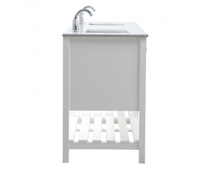 Elegant Bathroom Vanity - White, L 72" (VF16472DWH)