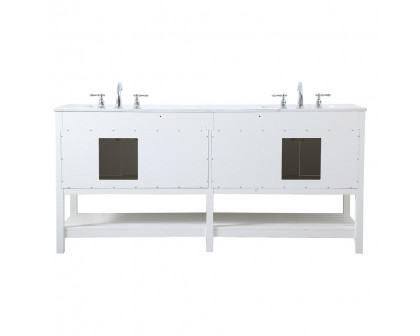 Elegant Bathroom Vanity - White, L 72" (VF16472DWH)