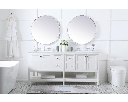 Elegant Bathroom Vanity - White, L 72" (VF16472DWH)