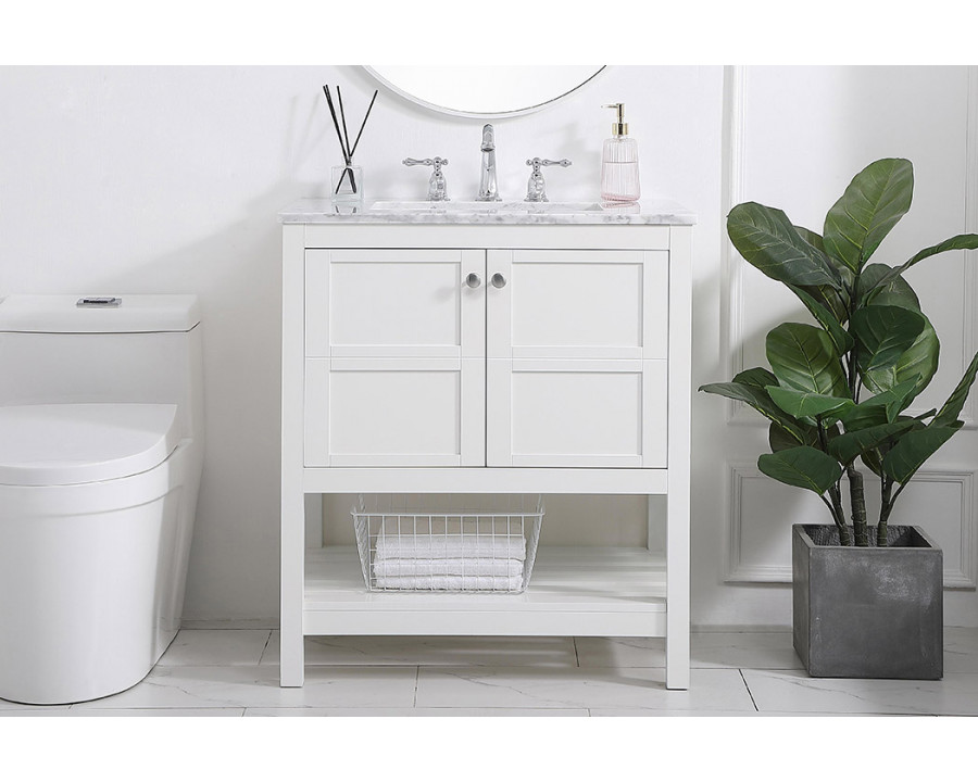 Elegant Bathroom Vanity - White (VF16530WH)