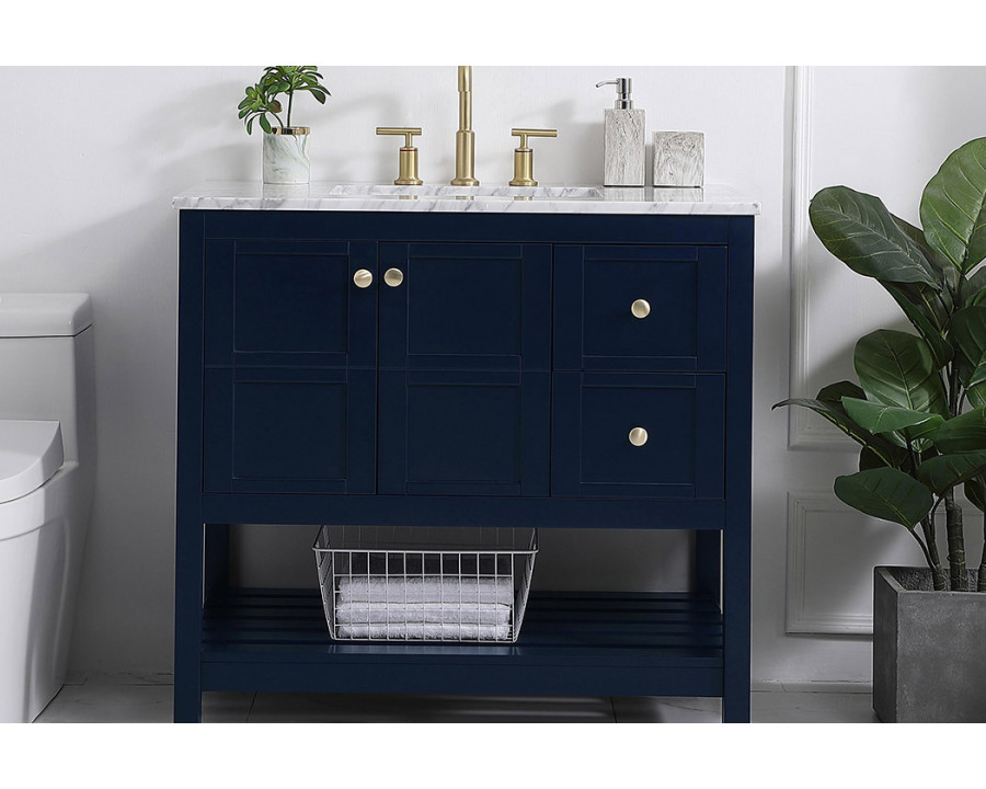 Elegant Bathroom Vanity - Blue, L 36" (VF16536BL)