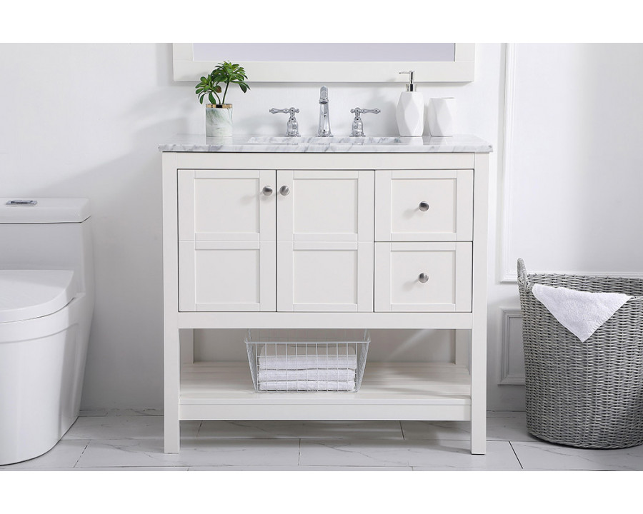 Elegant Bathroom Vanity - White, L 36" (VF16536WH)