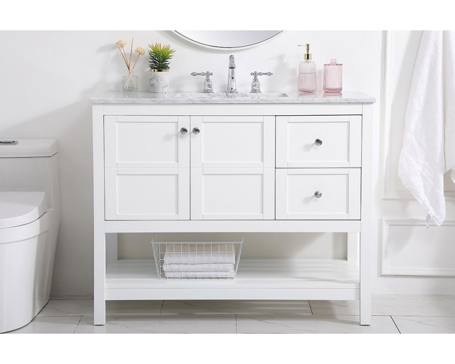 Elegant Bathroom Vanity - White, L 42" (VF16542WH)