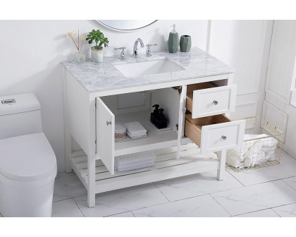 Elegant Bathroom Vanity - White, L 42" (VF16542WH)