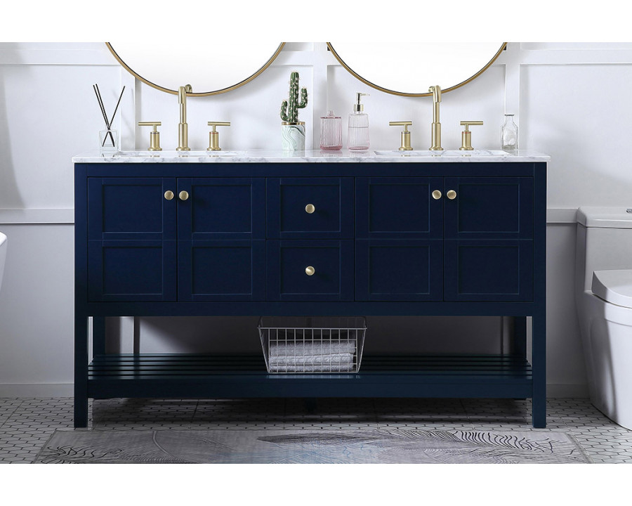 Elegant Bathroom Vanity - Blue, L 60" (VF16560DBL)