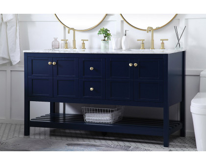 Elegant Bathroom Vanity - Blue, L 60" (VF16560DBL)