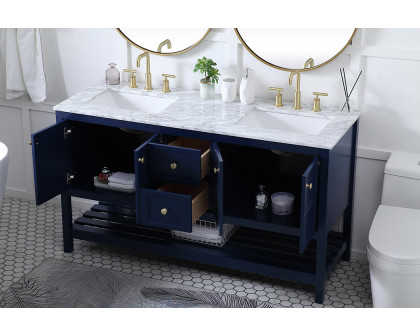 Elegant Bathroom Vanity - Blue, L 60" (VF16560DBL)