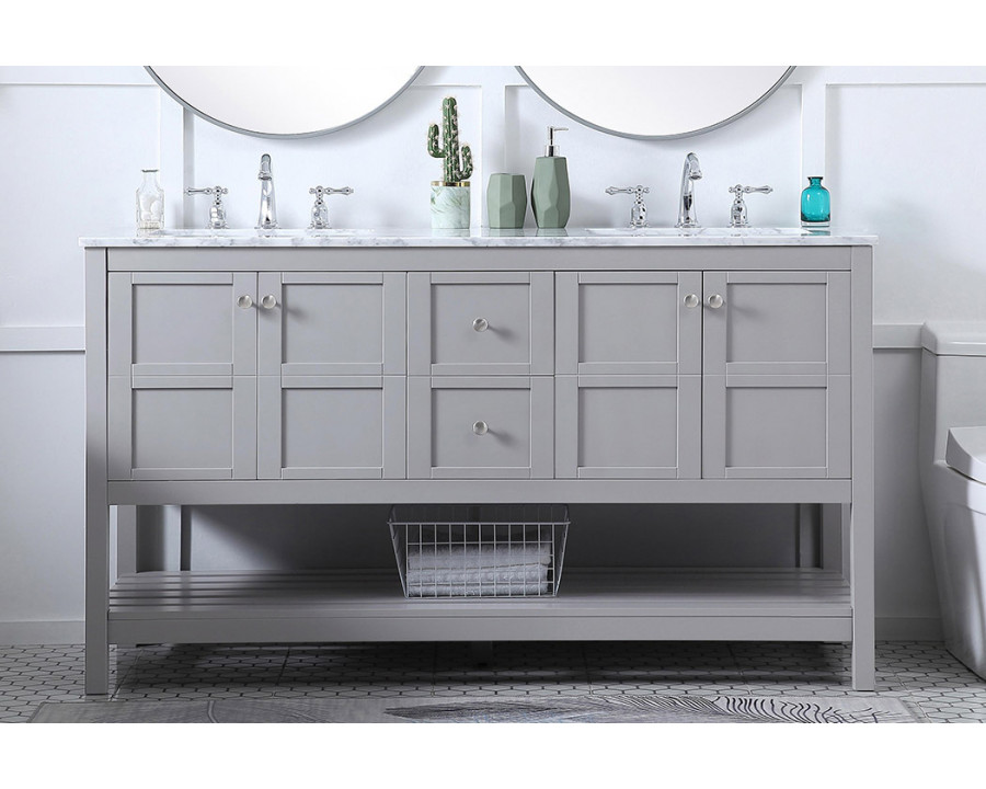 Elegant Bathroom Vanity - Gray, L 60" (VF16560DGR)