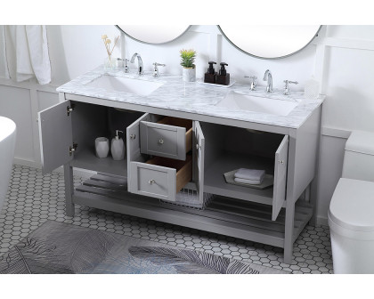 Elegant Bathroom Vanity - Gray, L 60" (VF16560DGR)