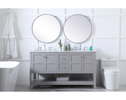 Elegant Bathroom Vanity - Gray, L 60" (VF16560DGR)