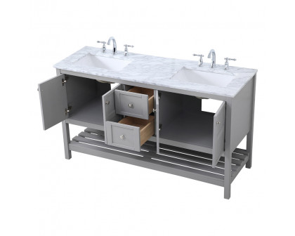 Elegant Bathroom Vanity - Gray, L 60" (VF16560DGR)