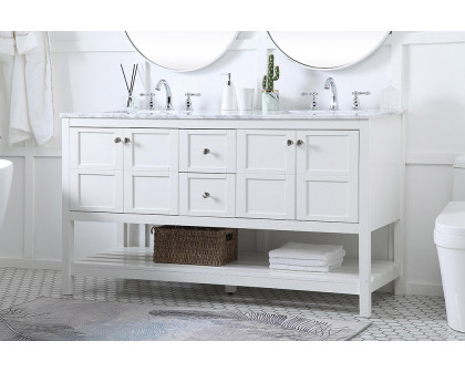 Elegant Bathroom Vanity - White, L 60" (VF16560DWH)