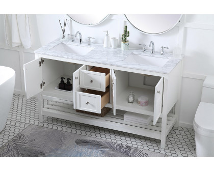 Elegant Bathroom Vanity - White, L 60" (VF16560DWH)