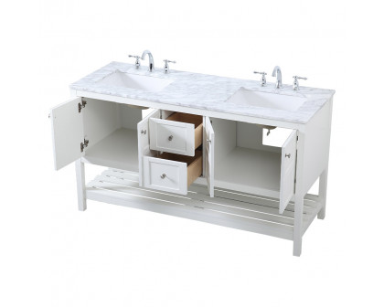 Elegant Bathroom Vanity - White, L 60" (VF16560DWH)