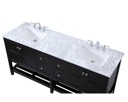 Elegant Bathroom Vanity - Black, L 72" (VF16572DBK)