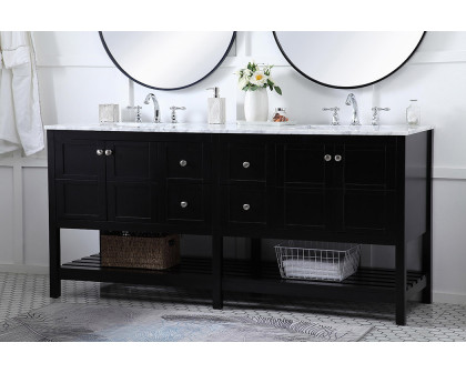 Elegant Bathroom Vanity - Black, L 72" (VF16572DBK)