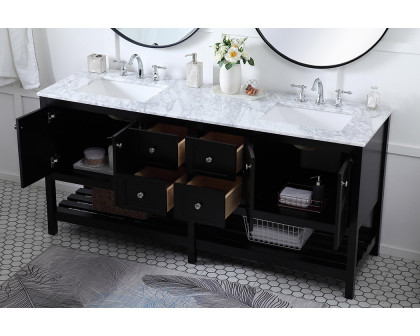 Elegant Bathroom Vanity - Black, L 72" (VF16572DBK)