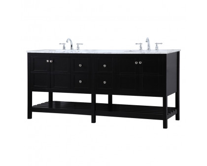 Elegant Bathroom Vanity - Black, L 72" (VF16572DBK)