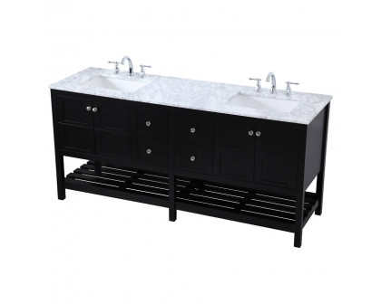 Elegant Bathroom Vanity - Black, L 72" (VF16572DBK)