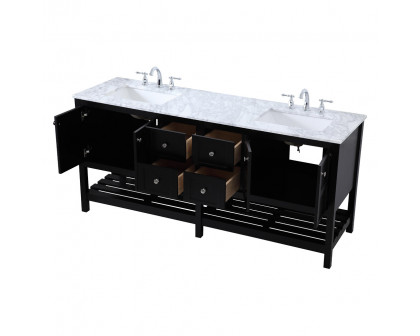 Elegant Bathroom Vanity - Black, L 72" (VF16572DBK)