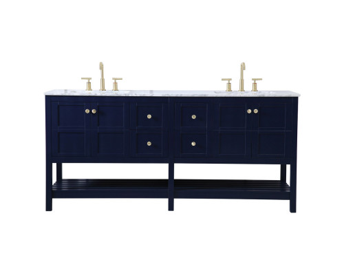 Elegant Bathroom Vanity - Blue, L 72" (VF16572DBL)