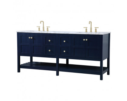 Elegant Bathroom Vanity - Blue, L 72" (VF16572DBL)