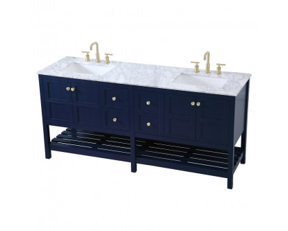 Elegant Bathroom Vanity - Blue, L 72" (VF16572DBL)