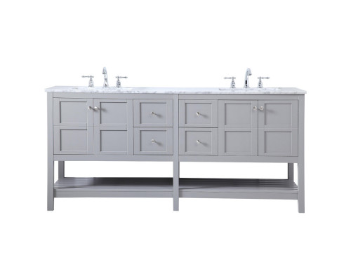 Elegant Bathroom Vanity - Gray, L 72" (VF16572DGR)