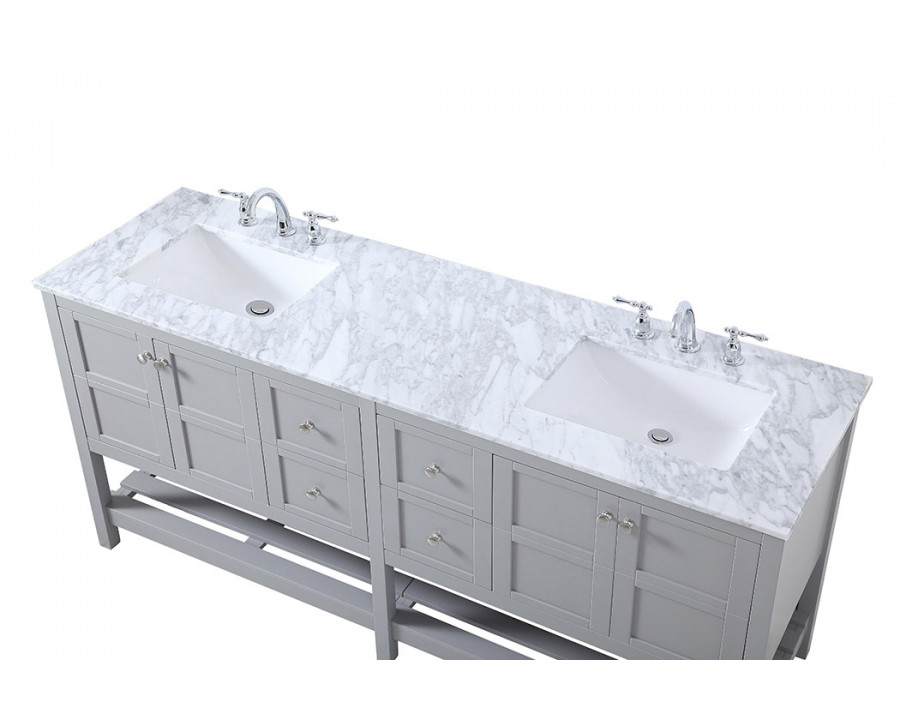 Elegant Bathroom Vanity - Gray, L 72" (VF16572DGR)