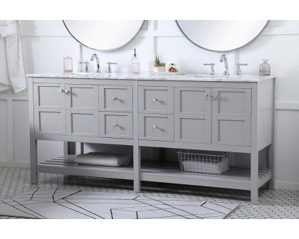 Elegant Bathroom Vanity - Gray, L 72" (VF16572DGR)