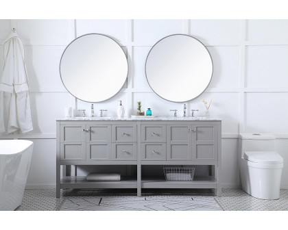 Elegant Bathroom Vanity - Gray, L 72" (VF16572DGR)