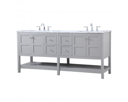 Elegant Bathroom Vanity - Gray, L 72" (VF16572DGR)