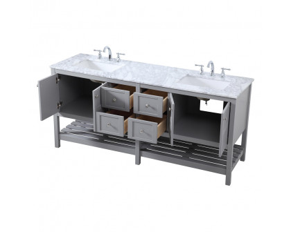 Elegant Bathroom Vanity - Gray, L 72" (VF16572DGR)