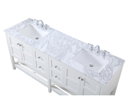 Elegant Bathroom Vanity - White, L 72" (VF16572DWH)