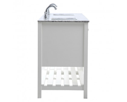 Elegant Bathroom Vanity - White, L 72" (VF16572DWH)