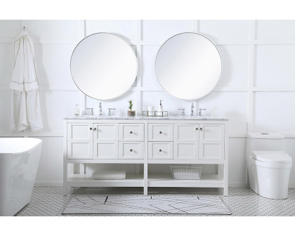 Elegant Bathroom Vanity - White, L 72" (VF16572DWH)