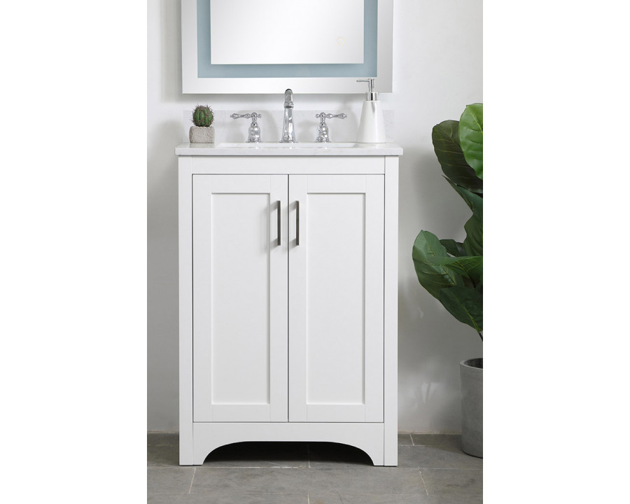 Elegant Bathroom Vanity - White (VF17024WH)