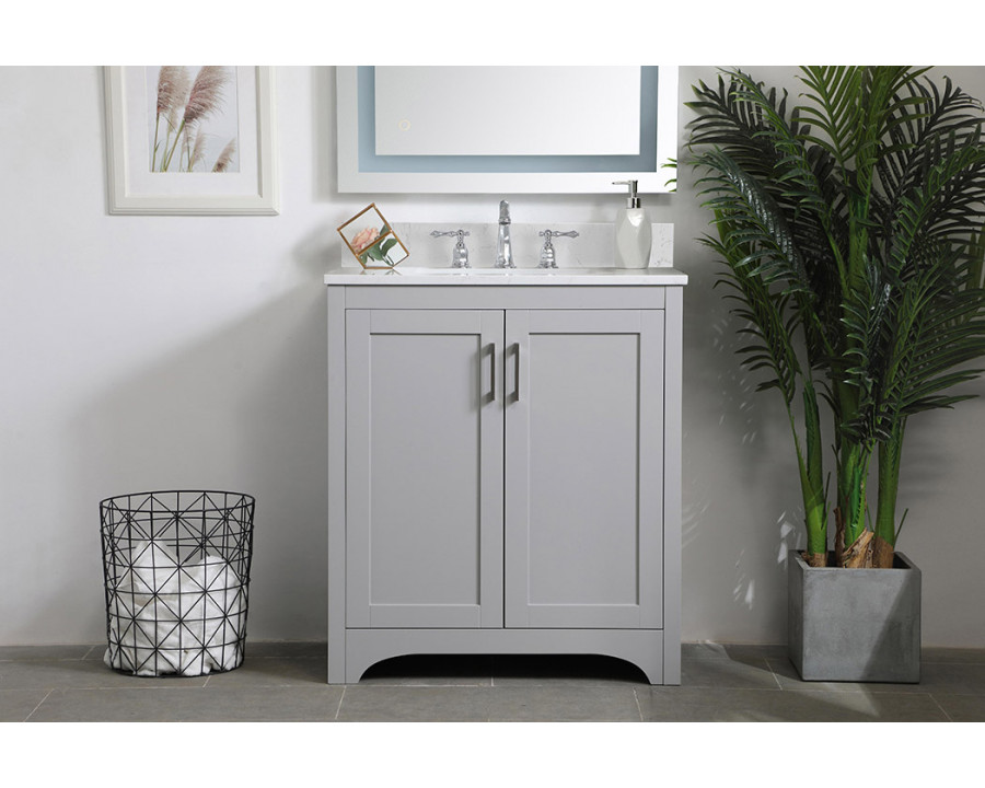 Elegant Bathroom Vanity - Gray (VF17030GR-BS)