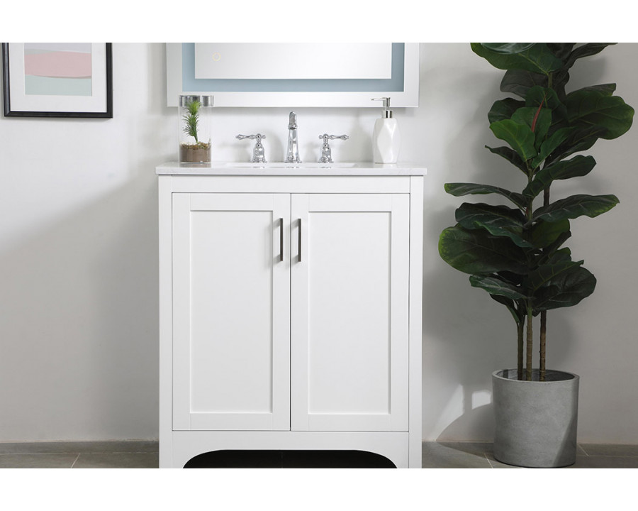 Elegant Bathroom Vanity - White (VF17030WH)